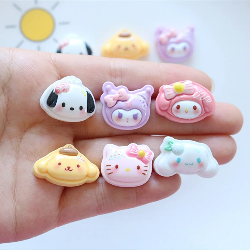 10PCS Kawai bright surface Sandwich biscuit animal  Resin Flat Back Scrapbook  DIY Jewelry Hairpin Headrope Decoration Crafts