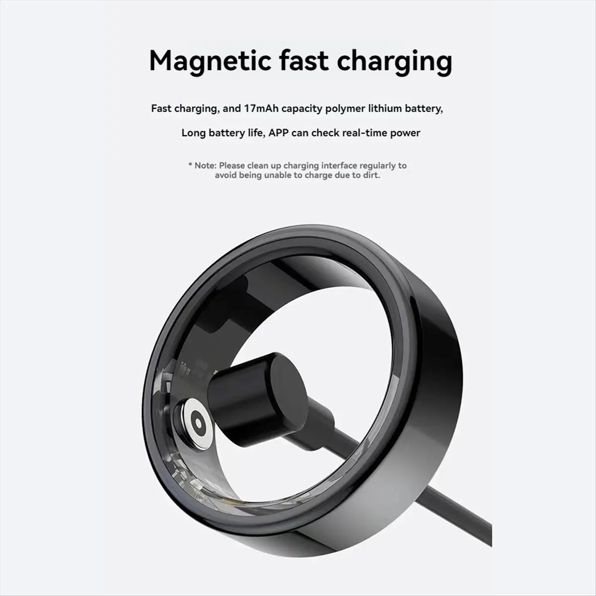 kuaishan R06 Smart Ring, Health Monitor, Heart Rate Sleep Monitor IP68 Waterproof Multi-Sport Modes Silver