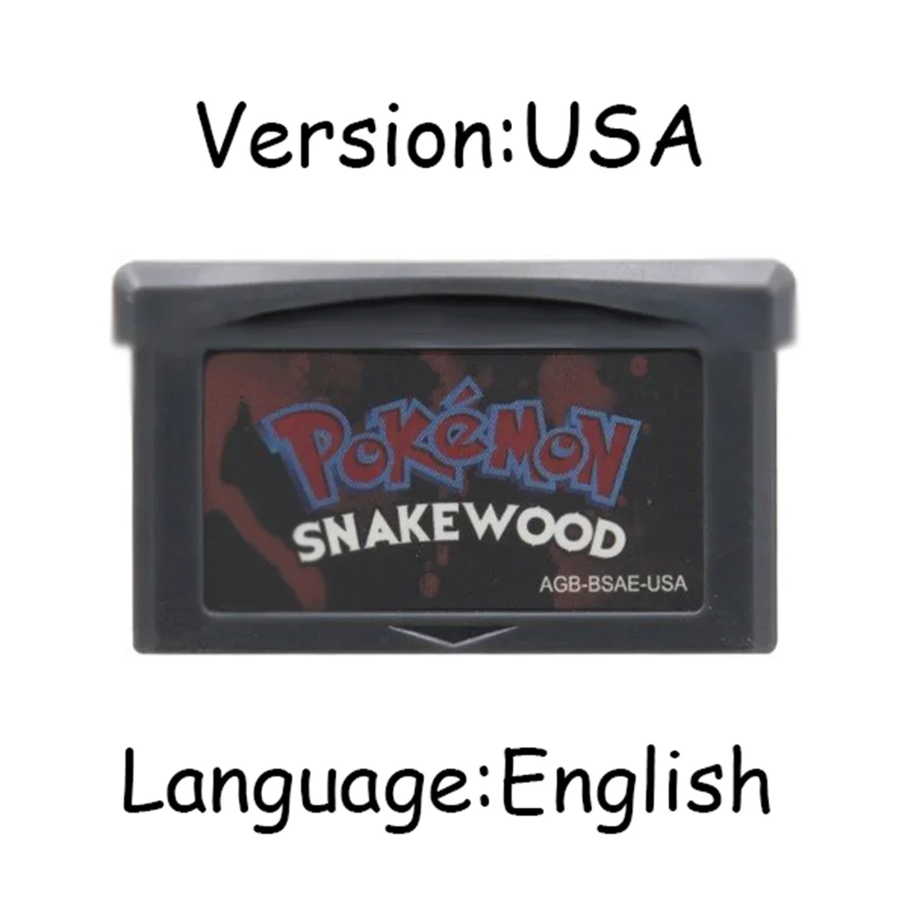 GBA Game Cartridge 32 Bit Video Game Console Card Pokemon Series My Ass Liquid Crystal Ashgray Moemon Emerald Snakewood for GBA