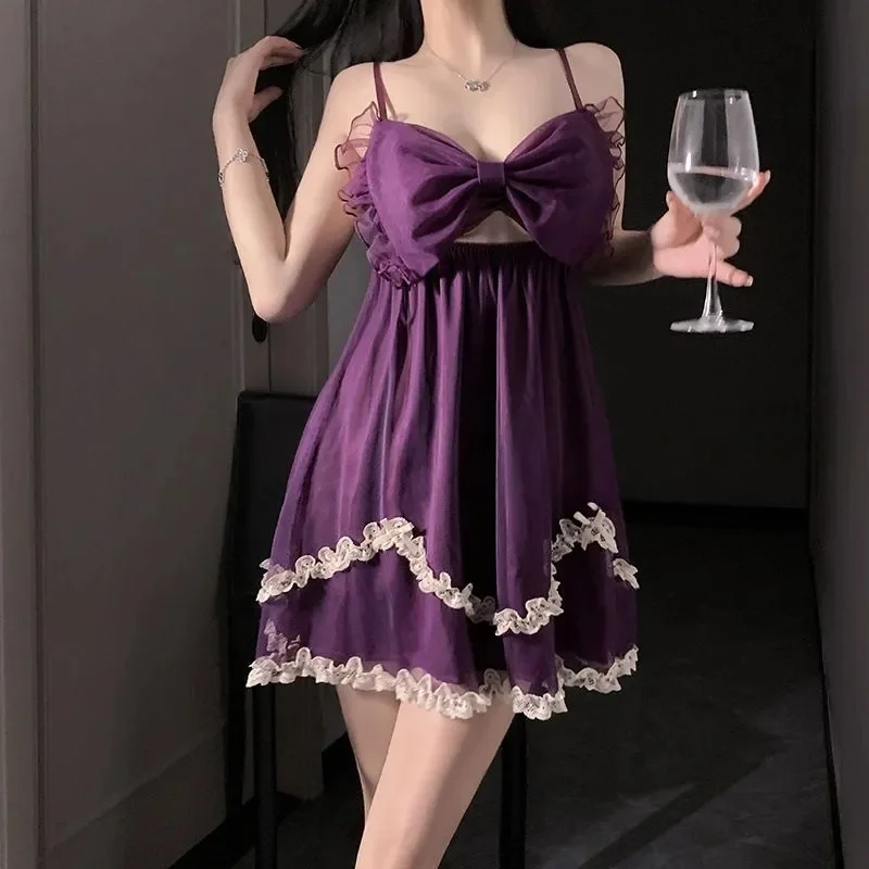 

Sweet Cute Clothes Lingerie Lace Nightgown Pyjamas Negligee Nightwear Bathrobe Nightdress Sexy Loose Sleepwear