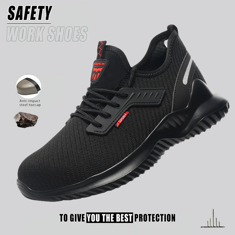 

Мужская рабочая обувь, защитные ботинки со стальным носком, противопрокольная, противоударная обувь, мужские походные ботинки, промышленная обувь, легкая дышащая обувь