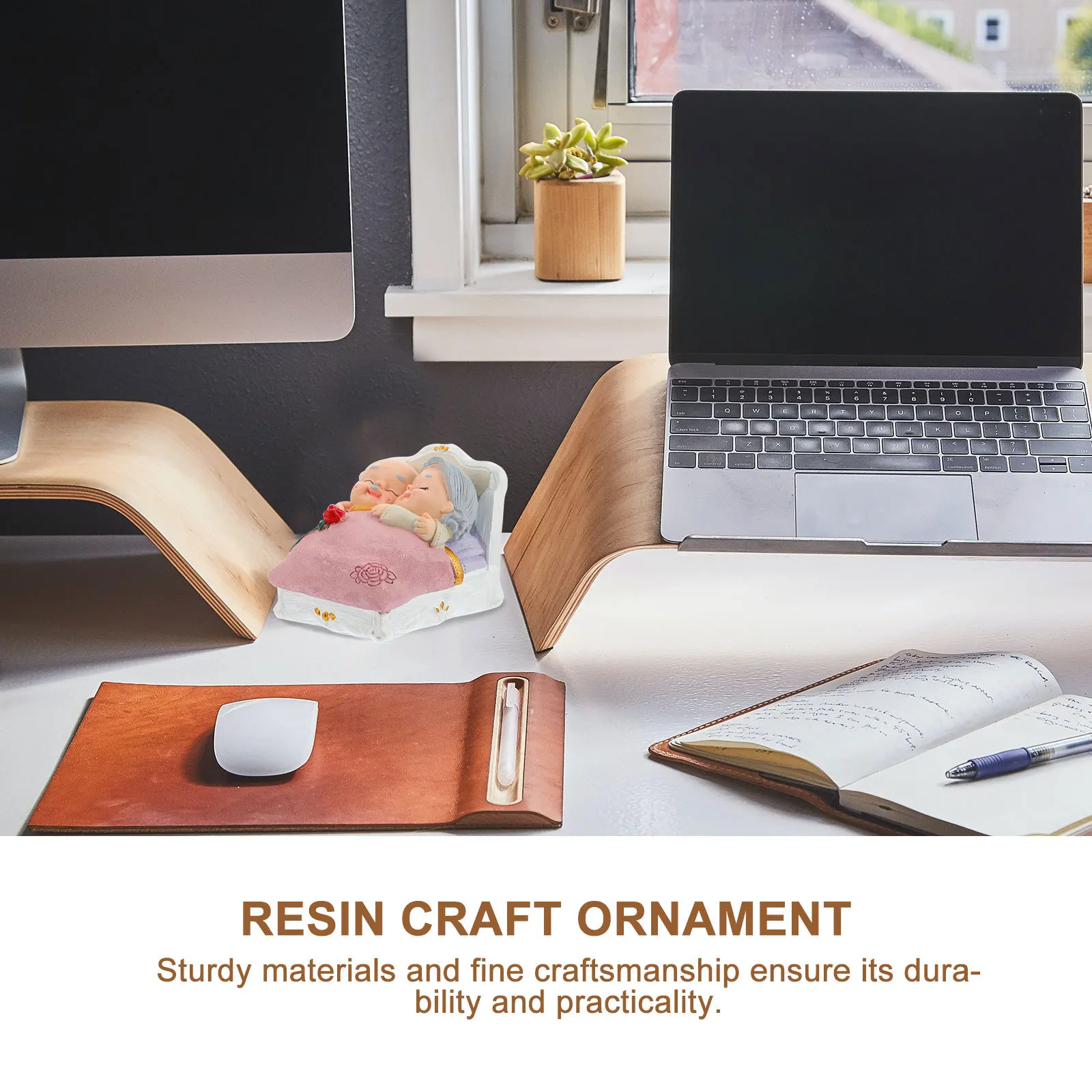 

Elderly Couple Resin Ornament Sturdy Resin Craft Decoration for Table Desk Shelf Valentines Day Gift Anniversary Home