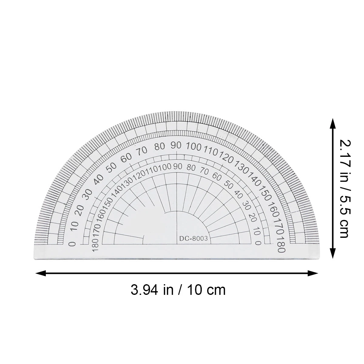 10pcs Clear Plastic Protractor Math Protractor 180 Degrees Protractor For Angle Measurement Student School Office Supply