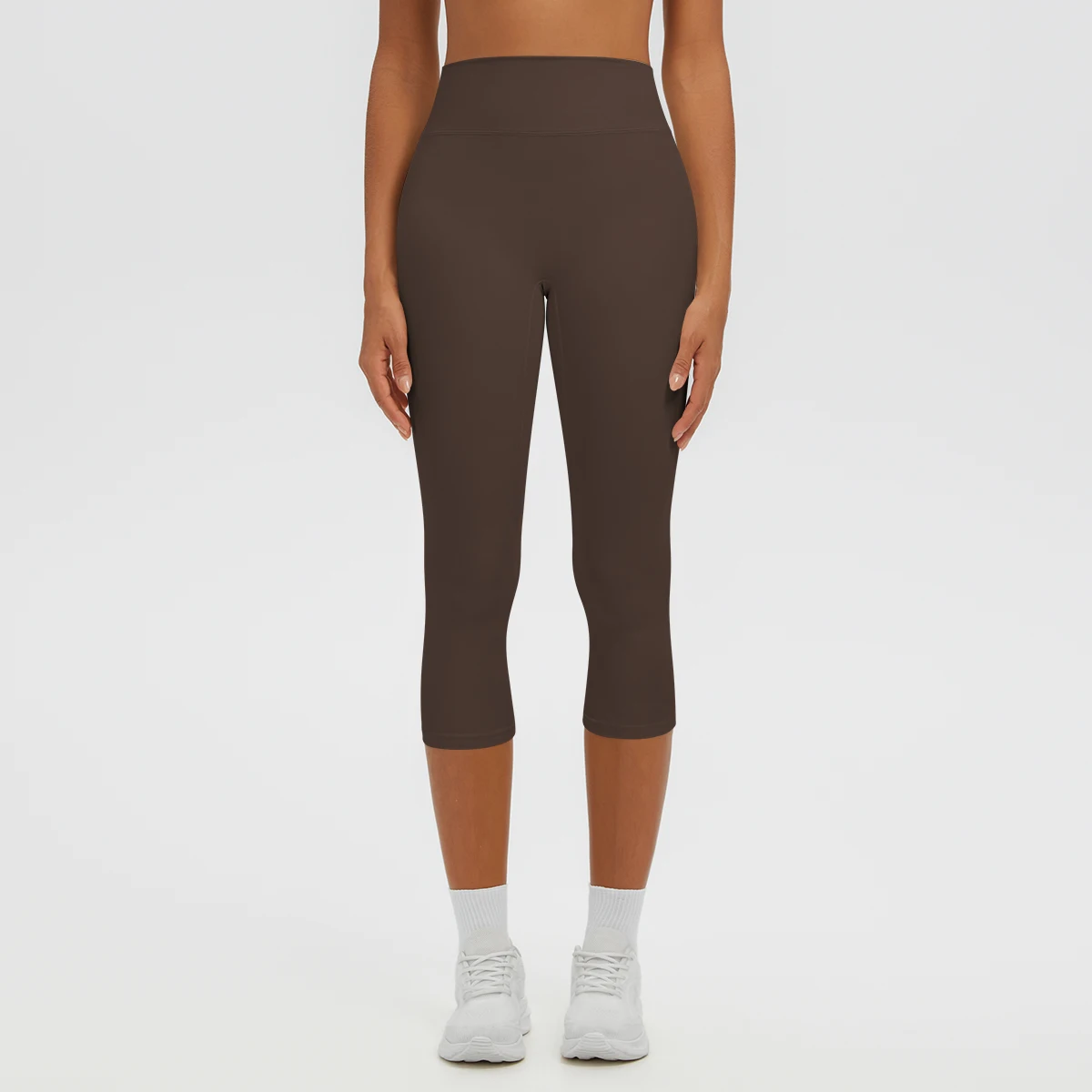 Damen-Yoga-Hosen in mittlerer Länge, einfarbig, mit hoher Dehnbarkeit, Damen-Leggings, Capri-Hosen, für Sommer, Sport, Fitnessstudio, Outdoor-Aktivitäten, Laufen, Damen-Hosen. – Detail 39
