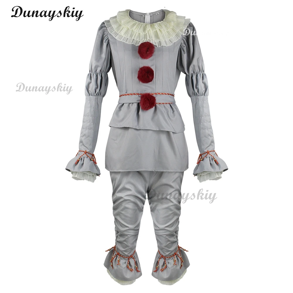 Костюм Pennywise для косплея на Хэллоуин, для мужчин, женщин, детей, мальчиков, девочек, Семейный комплект одежды в стиле Стивена и восстановления ночи, клоуна