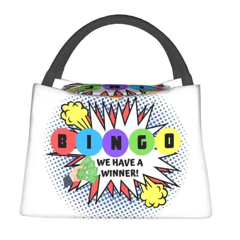 Custom Bingo Wir haben einen Gewinner Lunch Bag Frauen Wärme kühler isoliert Lunchbox für Arbeit Pin oder Reise Lunch bag