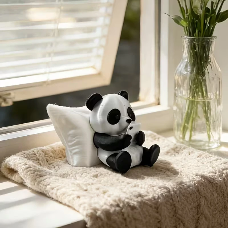 Panda Sculpture Ornament, Desktop Office Decoration, Car Decor, Creative Animal Model, Collectible Figurines, Car Ornament