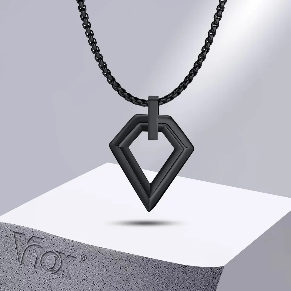 VNOX メンズ幾何学ネックレス ステンレス 20×27.5mm