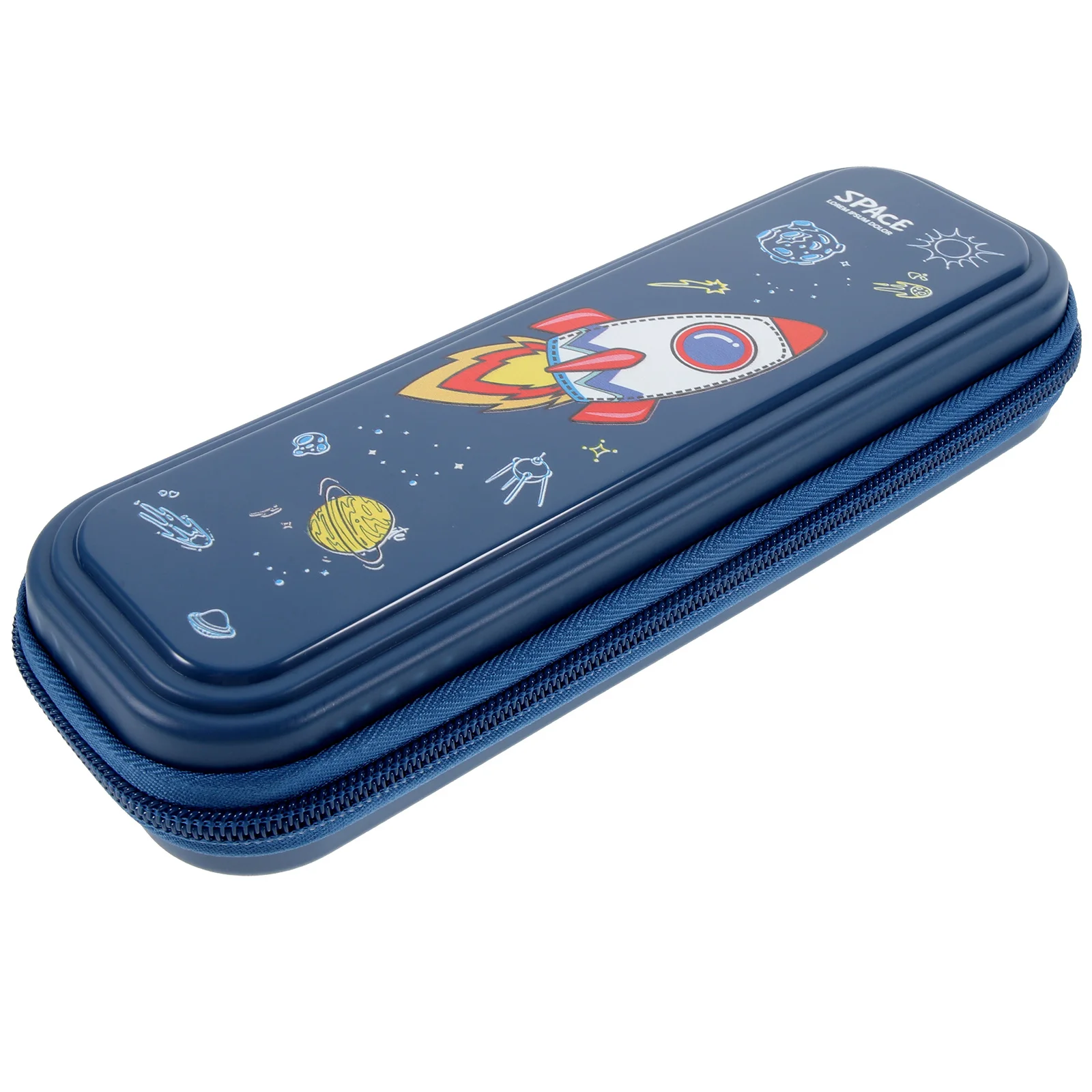 حقيبة أقلام رصاص صاروخية ثلاثية الأبعاد سعة كبيرة منظم قرطاسية مضاد للتآكل للطلاب تصميم سحاب محمول متعدد الاستخدام #5