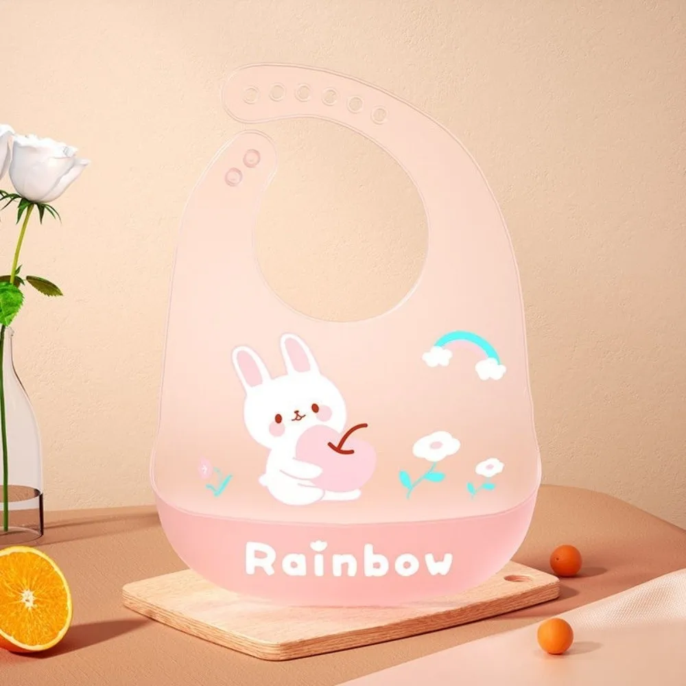 

Детские нагрудники с милым мультяшным принтом, водонепроницаемые прозрачные детские нагрудники для кормления, мягкие силиконовые регулируемые вещи для кормления детей