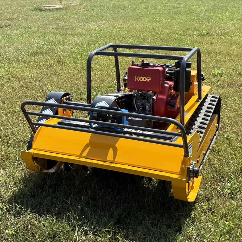 カスタマイズされた農場用フレール式芝刈り機 800mm 1000mm 1200mm RC家庭用ロボットディーゼル動力クローラー式芝刈り機（草刈り用）
