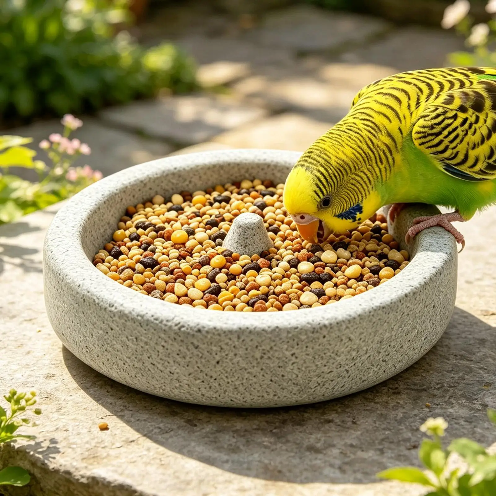 Bimsstein-Vogelkäfig-Futterstation, verschleißfeste Schale, Tränke für Sittiche, Futterbehälter für Kakadus, Nymphensittiche, Conures und Sittiche