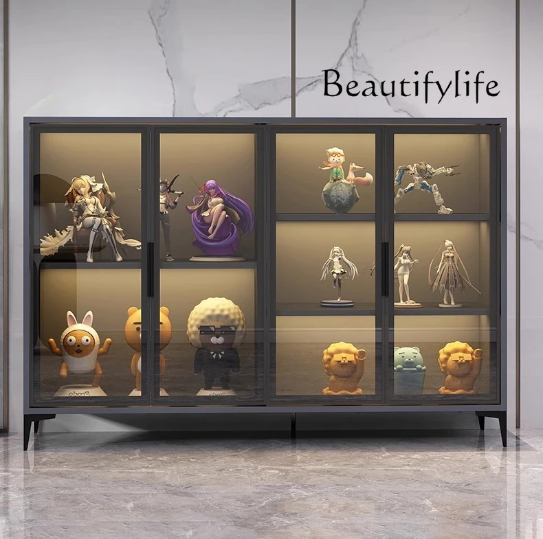 

Light luxury glass cabinet display display living room storage designer storage high-end sense of simplicity