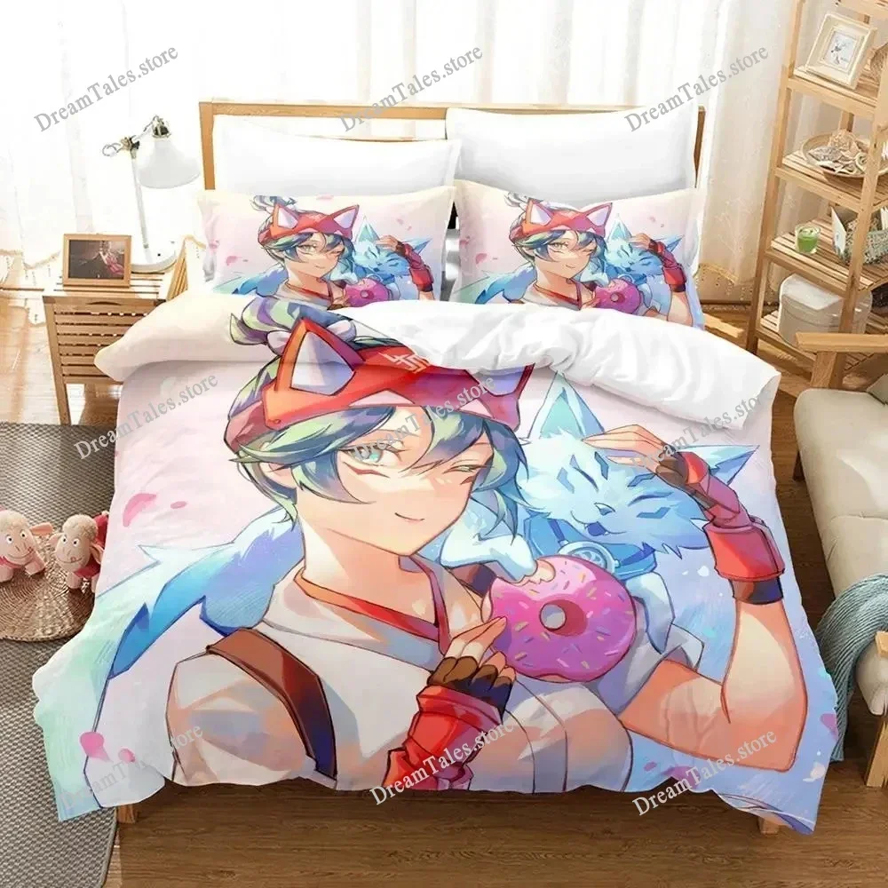 Game Overwatch Kiriko Heads Bedding Set Boys Girls Twin Queen Size Duvet Cover Pillowcase Bed Kids Adult Home Textileextile741