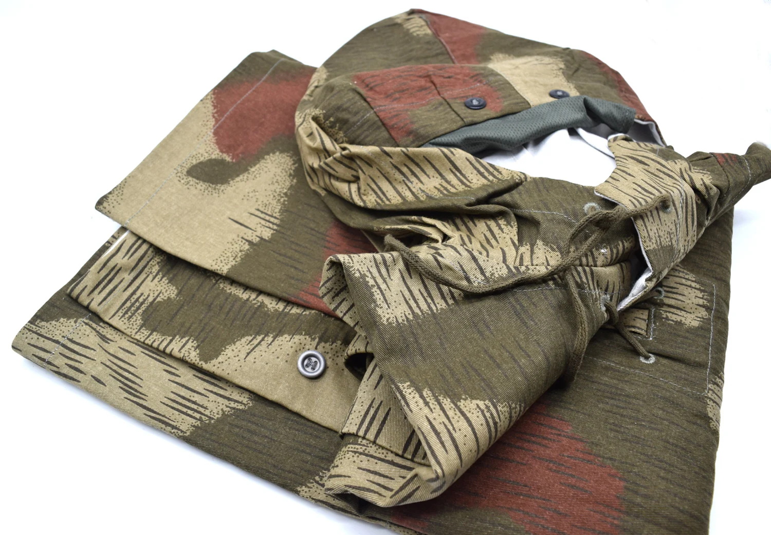 Odwracalny kamuflaż Cosplay niemiecki Tan & Water Swamp Camo Parka Sniper Smock Coat
