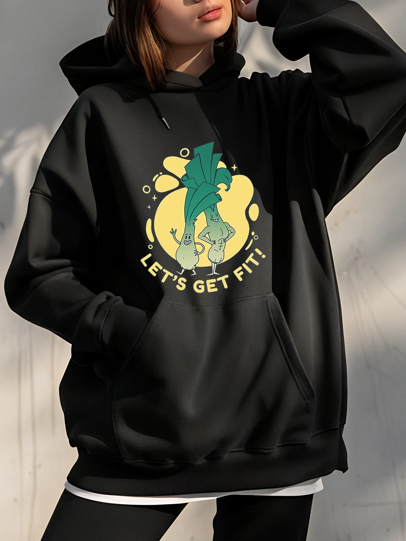 

Толстовка для фитнеса с растительным принтом, повседневная толстовка для женщин, спортивная одежда для йоги, большие размеры, уличная одежда унисекс