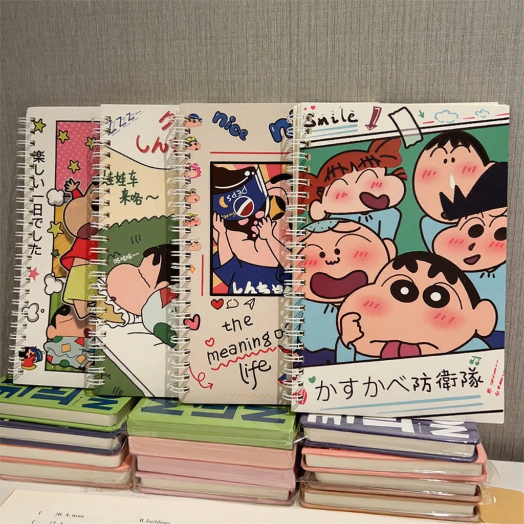 New Crayon Shin chan Anime Cartoon A5 Coil Office Notebook Student Notebook Horizontal Line Book for School Gift for Boys Girls