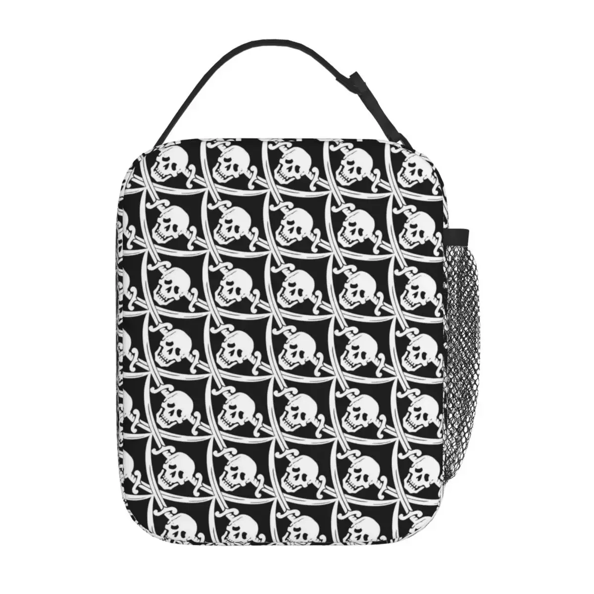 Pirate Skull Lunch Bag Crossbones Print Picnic Lunch Box For Women Custom Thermal Lunch Bags Waterproof Convenient Cooler Bag