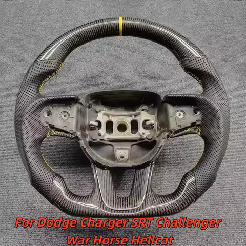 LED Car Steering Carbon Fiber Wheel Custom Carbon Fiber Leathe For Dodge Charger SRT Challenger War Horse Hellcat Accessories