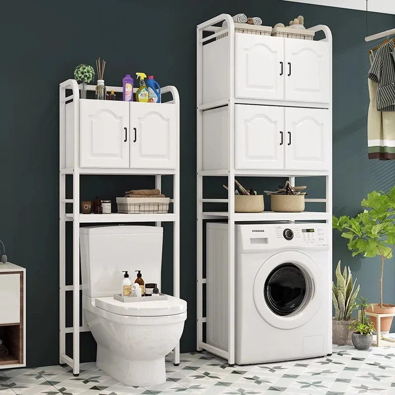 Washing machine storage rack, drum with cabinet, flip over type floor to ceiling balcony, bathroom, toilet rack, upper storage c