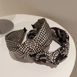 Ethnic style fabric knotted headband wide edge non-slip hairband fashion women's hair accessories