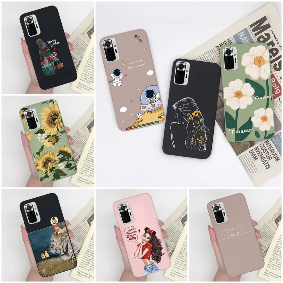 Case For Xiaomi Redmi Note 10 Pro 4G Lovely Popular Cartoon Pattern Cool Girl Soft Silicone Case For Redmi Note 10 Pro Max Funda