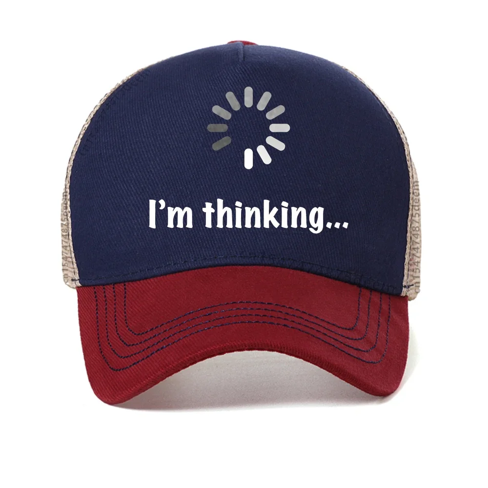 I‘m Thinking baseball cap fashion Summer Men Women Casual mesh snapback hats adjustable Breathable trucker hat