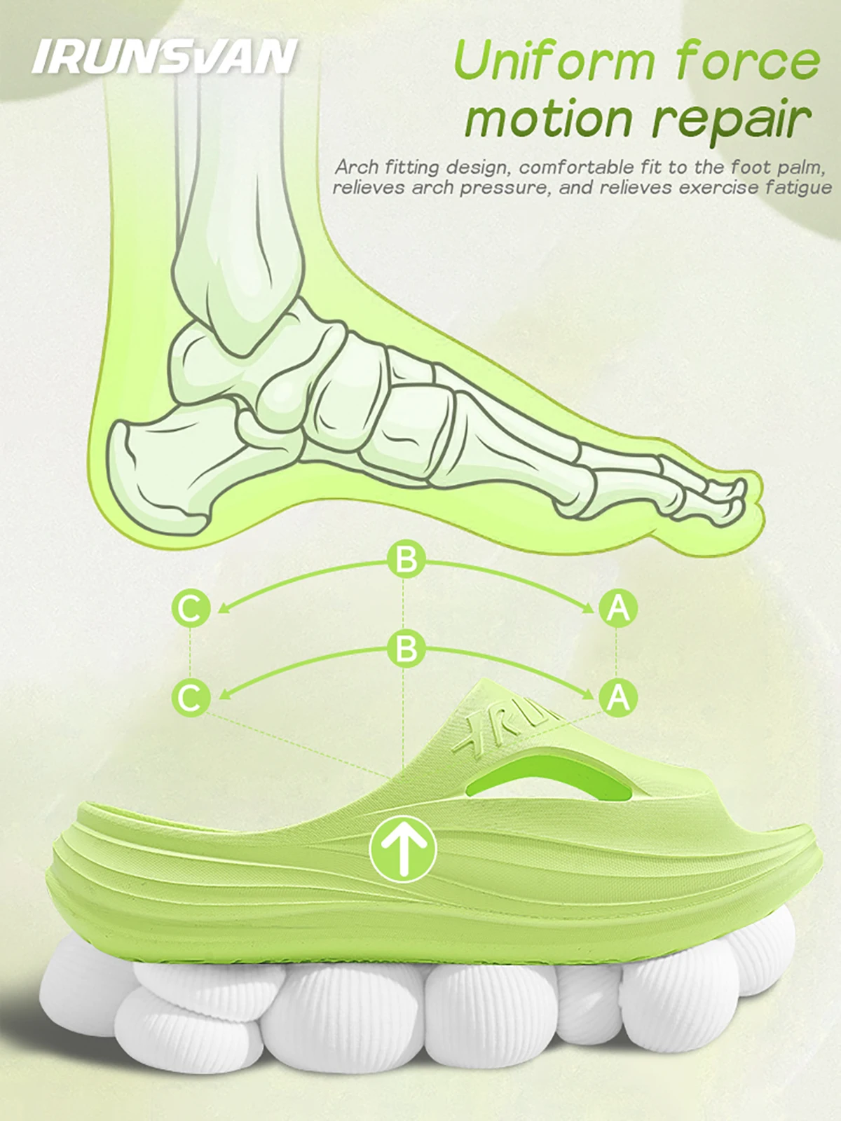 Sendal pijat IRUNSVAN, sandal dalam dan luar ruangan, lembut namun nyaman, sandal rumah.