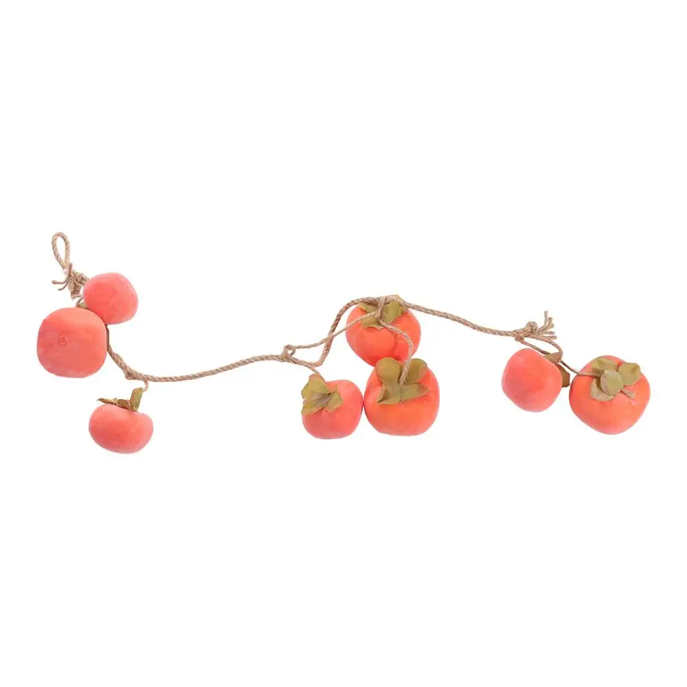 8 Frutta Simulazione Frutta di cachi Cacciano artificiale arancione da 80 cm con ciondolo di cachi realistico di frutta gelata