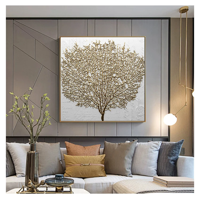 Pictures For Home Design Decor Wall Art Abstract Canvas Painting Living Room Decoration Golden Poster and Print Scandinavian