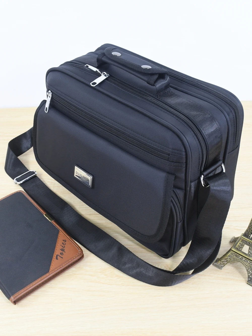 Busin Casual Ox Cloth Single oulder Bag Thiened Multi-layer Partition Waterproof Street Sle Crossbody Bag for Youth