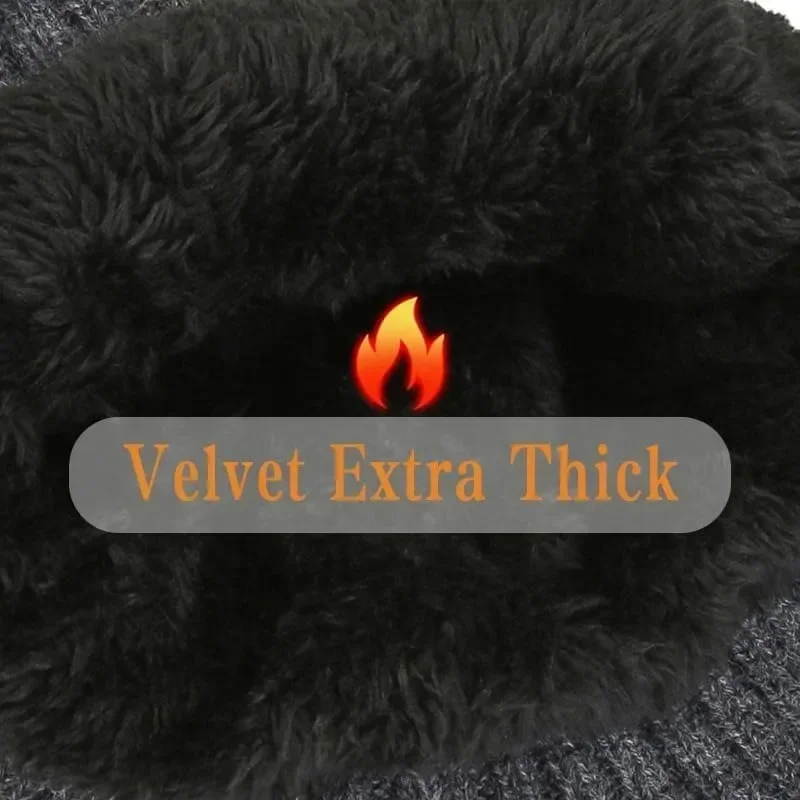 Winter Knitted Hat Warm Plush Earflaps Thickened Wool Cap Windproof Thermal Ear Protection Breathable Women Men Ski Skull Cap image 4