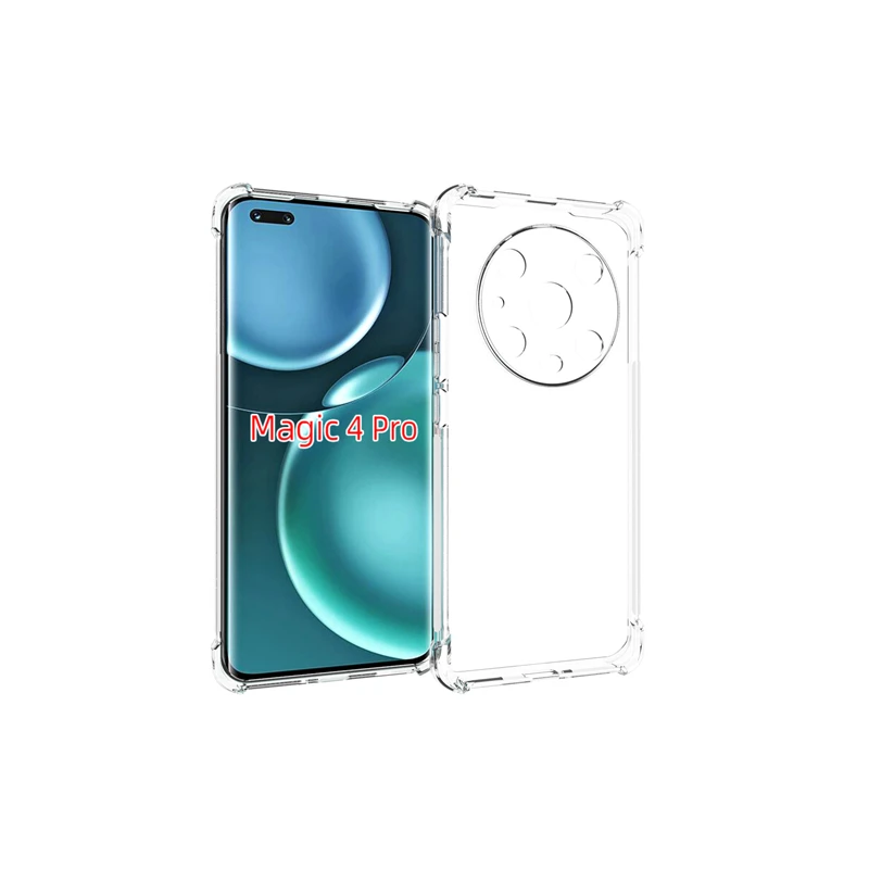 For Honor Magic 4 Pro mobile phone case transparent all-inclusive TPU four-corner anti-fall silicone protective cover soft