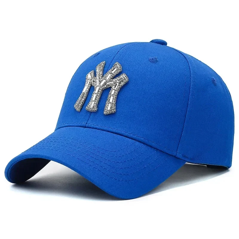 Casquette de Baseball en Coton Solide pour Homme et Femme, Chapeau de Soleil, Classique, Rétro, Lettres en Diamant, Réglable, dehors, Loisirs, Été