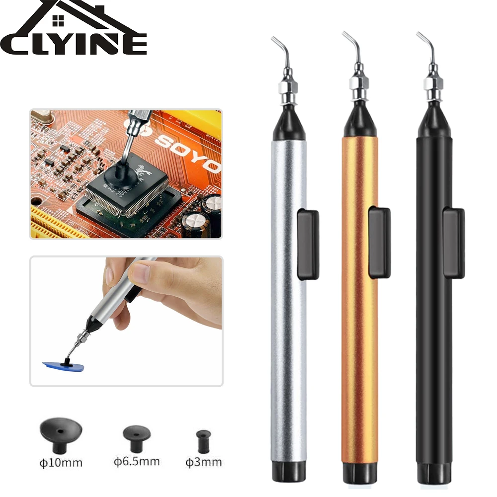 

Vacuum Suction Pen Remover Sucker Pump IC SMD Tweezer Solder Desoldering 3 Suction Header Iron Welding Vacuum Remover Sucker