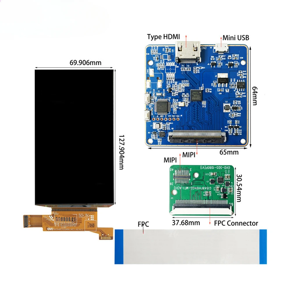 FOR 5.5 inch 1080 * 1920 AMOLED color screen high definition screen plus HDMI driver board a set of touch