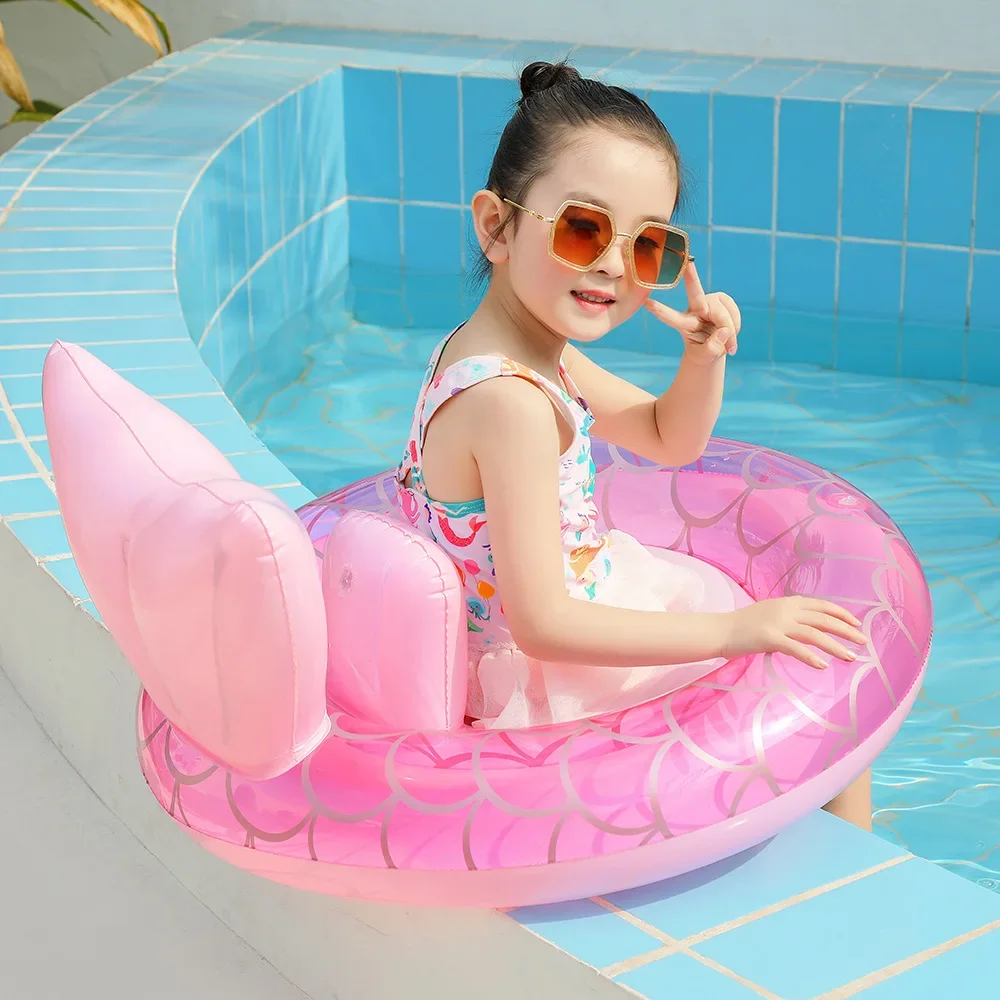 Yuyu-flotador inflable para piscina con anillo de natación de sirena para niños, juguete de piscina con tubo circular para nadar para bebé