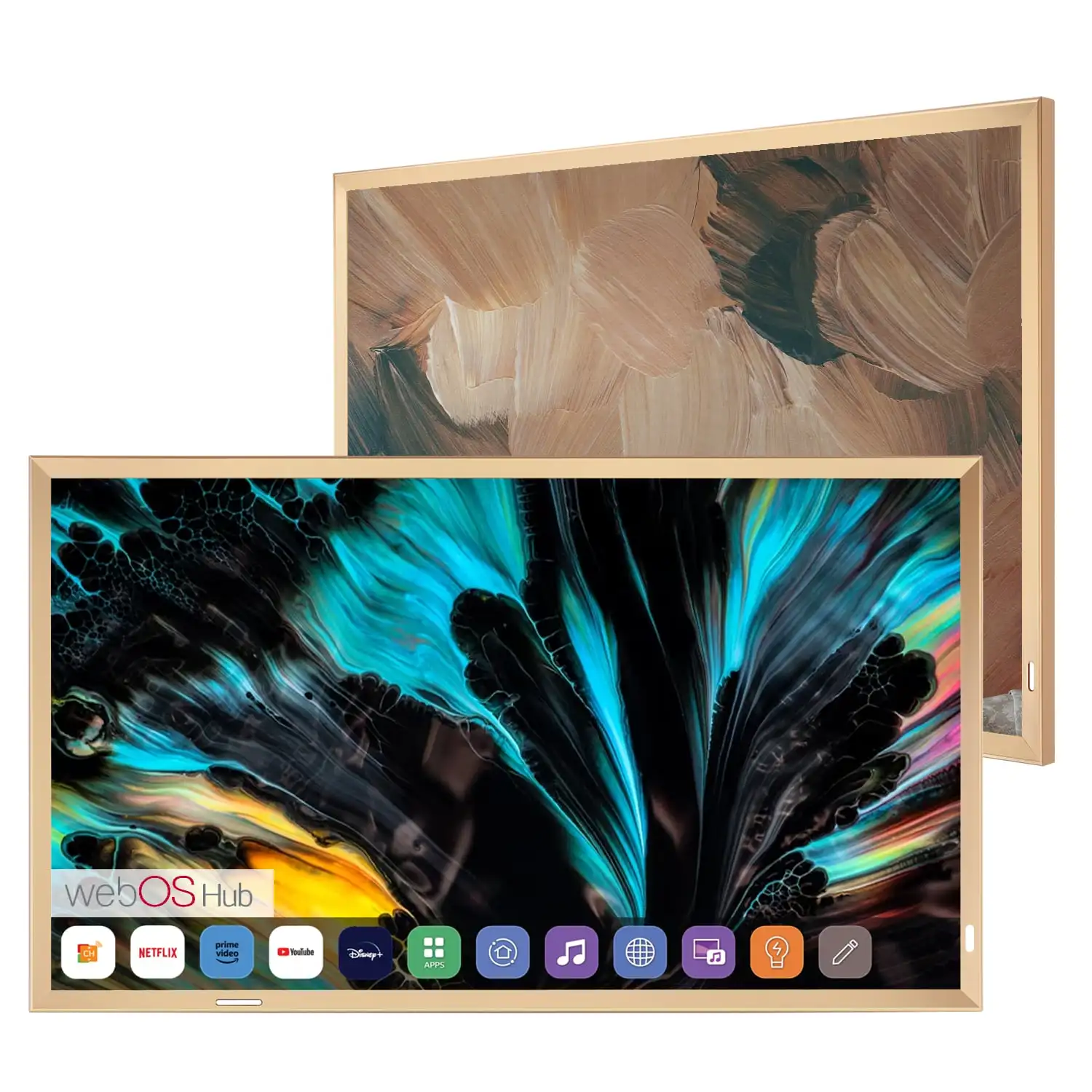 

43" Smart Mirror TV with Gold Frame Waterproof Aluminum Alloy webOS Voice Control DTV Tuner for Bathroom Fireplace Salon Makeup