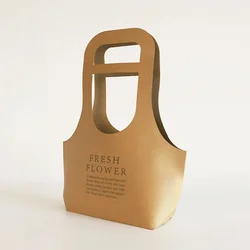5PCS Holiday Letter Flower Tote Bag Kraft Material Briefcase Tote English Flower Shop Flower Gift Bags