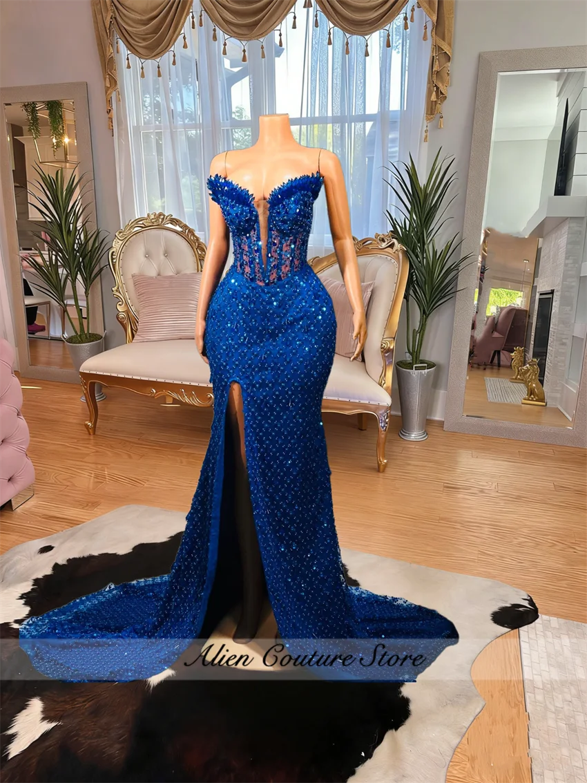 Royal Blue Beaded S… - image