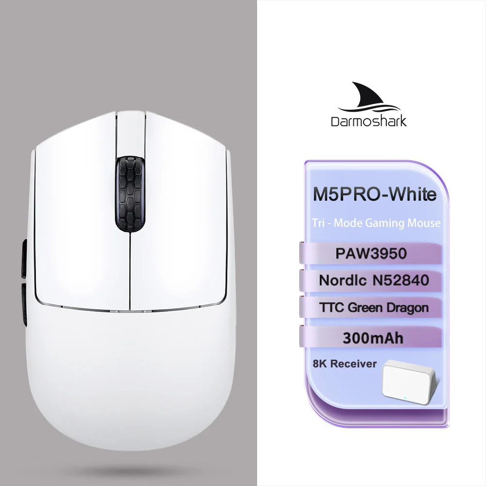 Darmoshark M5Air Forged Carbon Fiber Wireless 8K Gaming Mouse