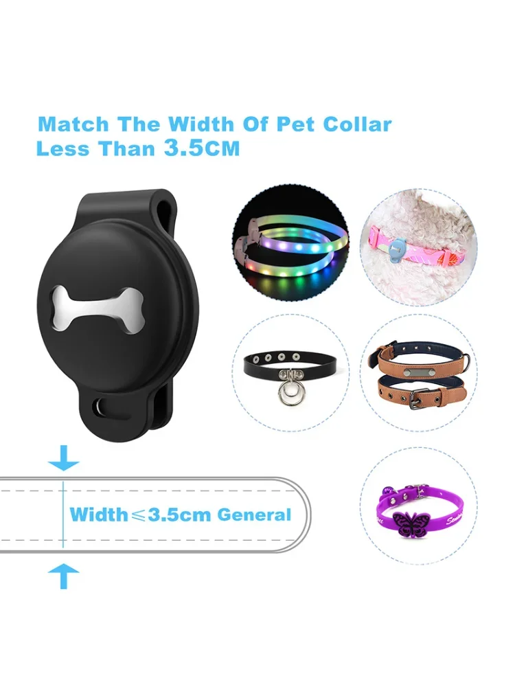 For Apple Airtag Case Dog Cat Collar Finder Colorful Luminous Protective Silicone Case For Apple Air Tag Tracker Holder Cover