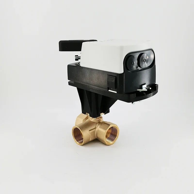 Válvula motorizada de latón de tipo mixto de 3 vías G11/2 "0-10V Control proporcional Ajuste del flujo de agua 24V AC/DC