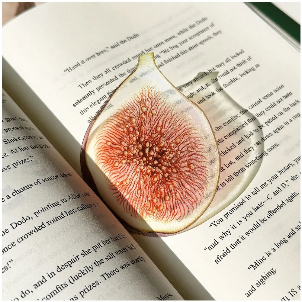Nuevo y delicado marcapáginas de manzana transparente, marcapáginas único de tomate uva, accesorio de lectura de alta calidad.