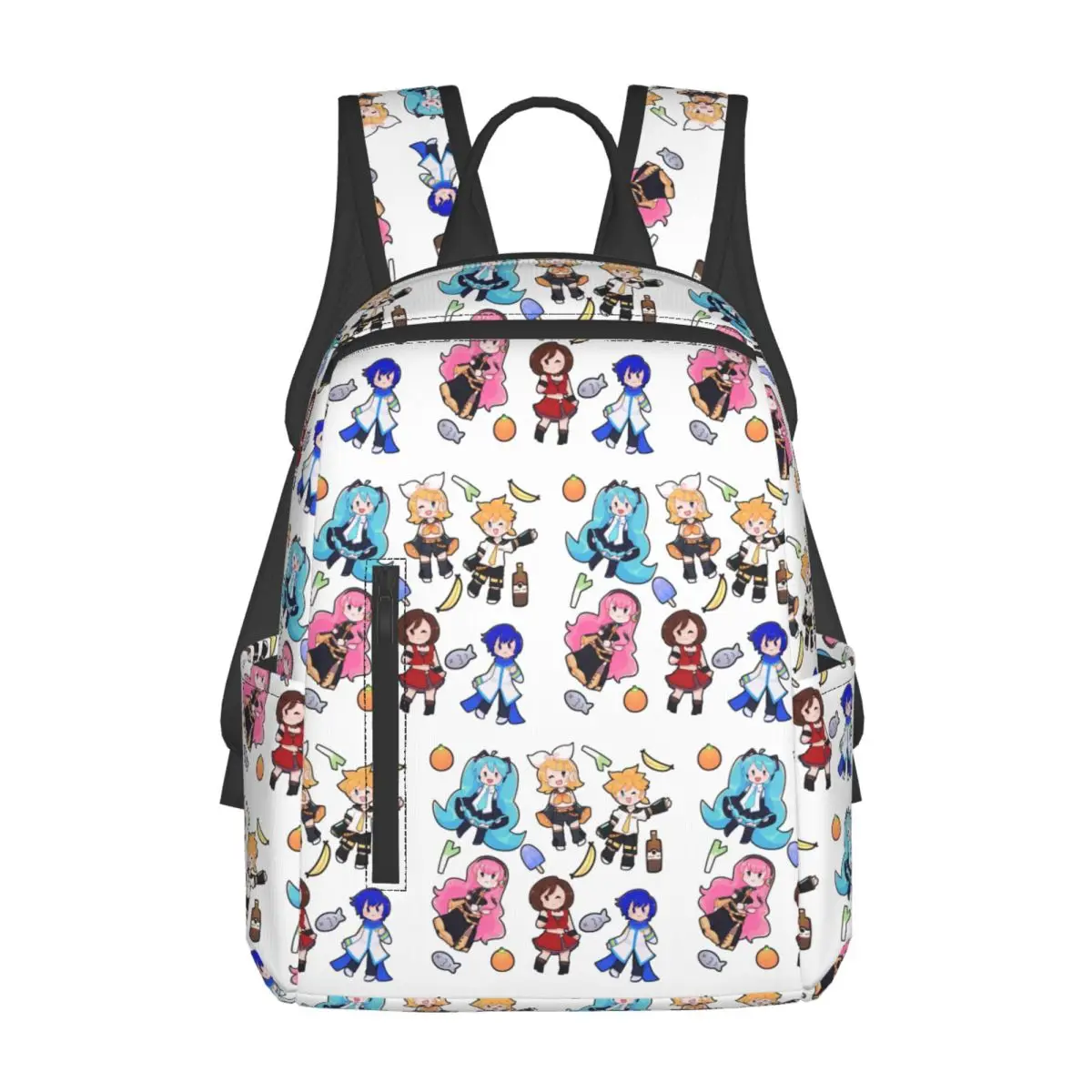 ボーカロイドちびカオス！-ミク-バックパック-デイパック-大容量-子供用ブックバッグ-スクールバッグ-ショルダーバッグ-メンズ-レディース