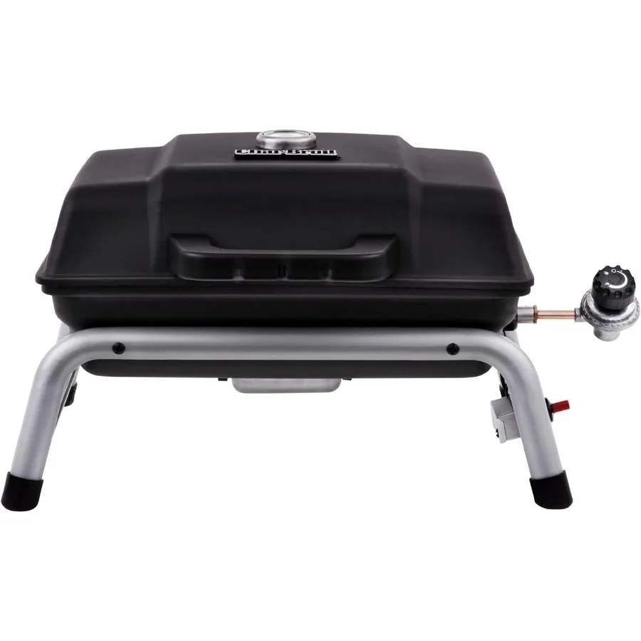 

1-Burner Portable Propane Gas Grill Black for Outdoor Camping Cooking Durable Stainless Steel Construction Compact Design with