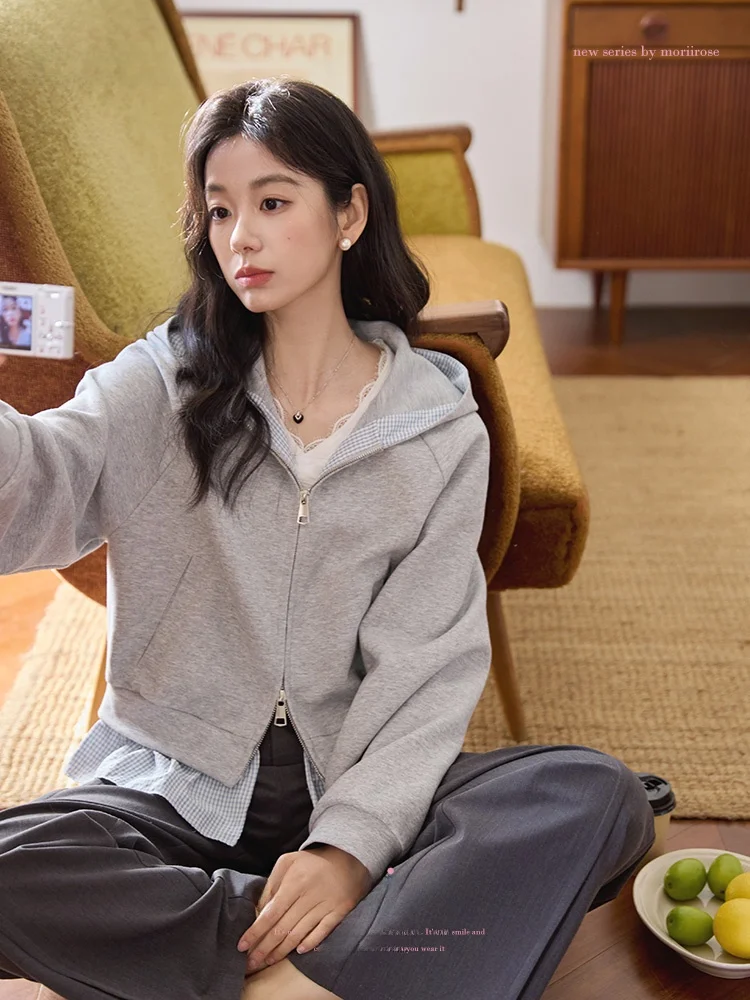 

Женский кардиган Moriirose Light с капюшоном, в клетку, в стиле пэчворк, для весеннего повседневного образа, из смесового хлопка, лиоцелла и полиэстера, с коротким рукавом