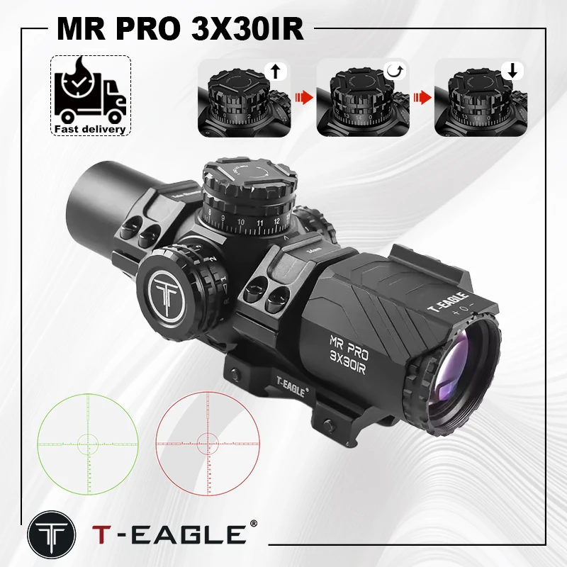 

T-Eagle MR Pro 3x30IR Hunting Optical Airsoft Gun Weapons Lunettes 34mm Tube Rifle Scope Pistol Sight Airgun Riflescope