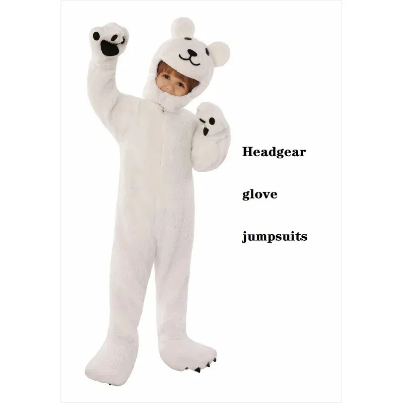 qq28Детский детский комбинезон с животными, костюм на Хэллоуин для малышей, белый медведь, косплей, одежда для выступлений