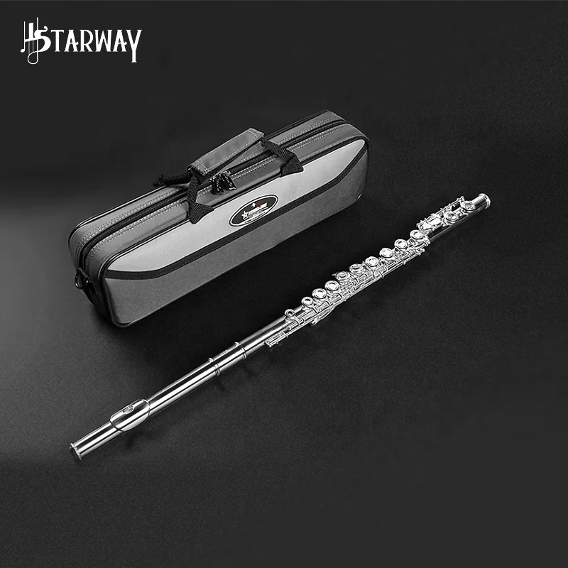

STARWAY Flute F-407 Professional Cupronickel C Key 16 Hole Flute Silver Plated Musical Instruments With Case And Accessories